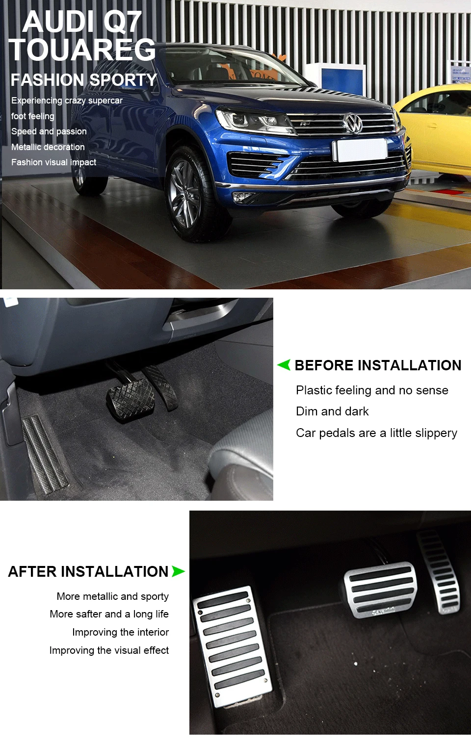 Aluminium Brake Foot Rest Pedals Interior For Land Rover Evoque AT
