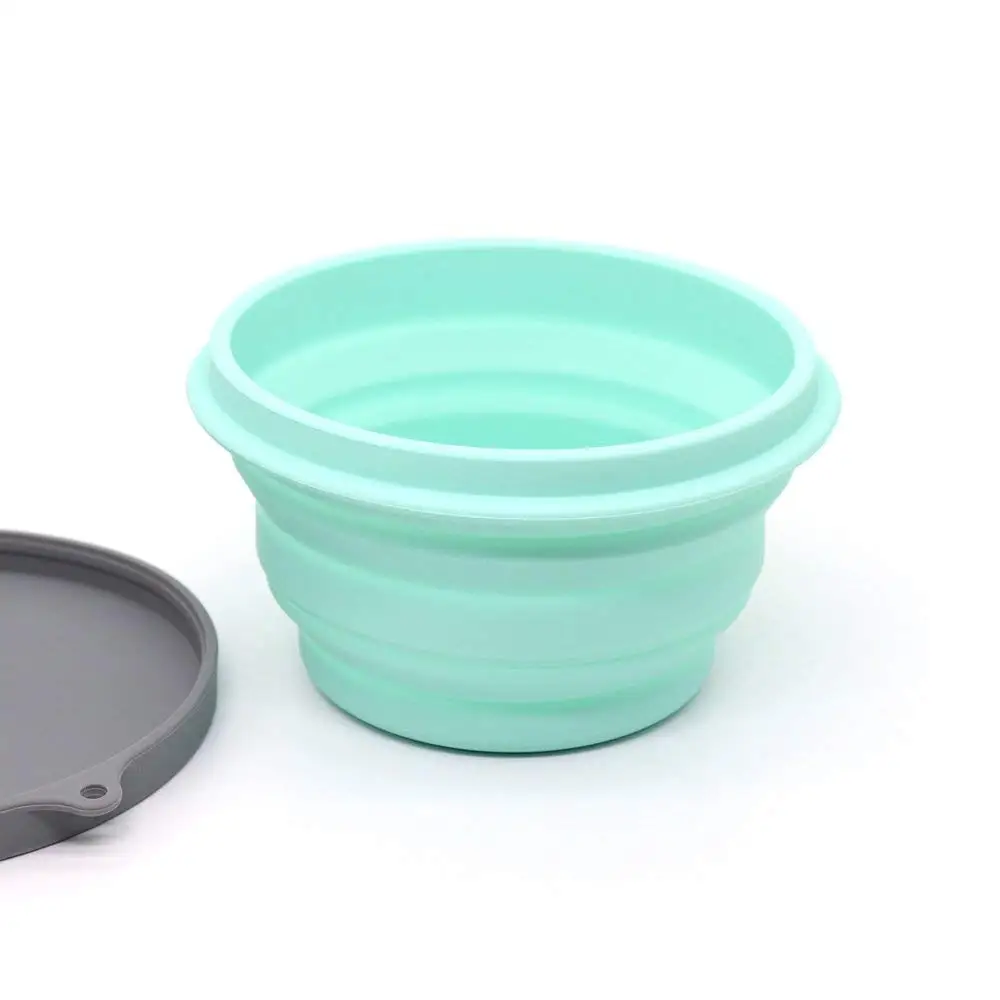 Ecoart Silicone Collapsible Cup and Bowl Set with Spork for Camping Hiking 100/% Food-Grade FDA Approved BPA Free