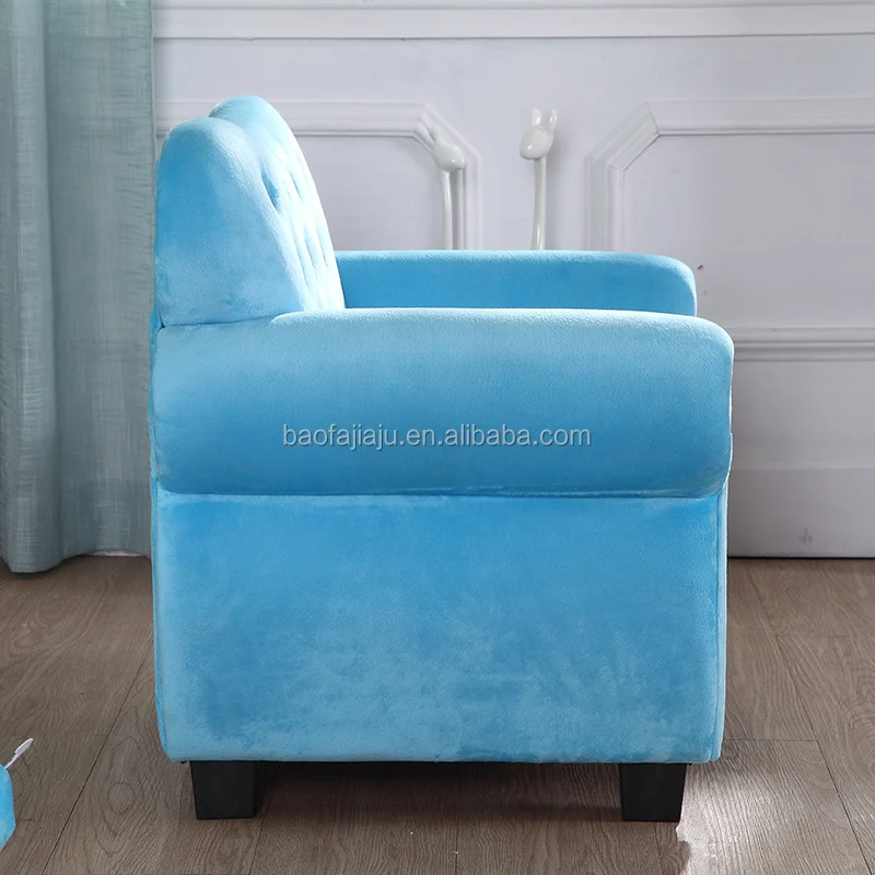 Sky blue color new design fleece children armchair kids sofa for children bedroom decoration furnture