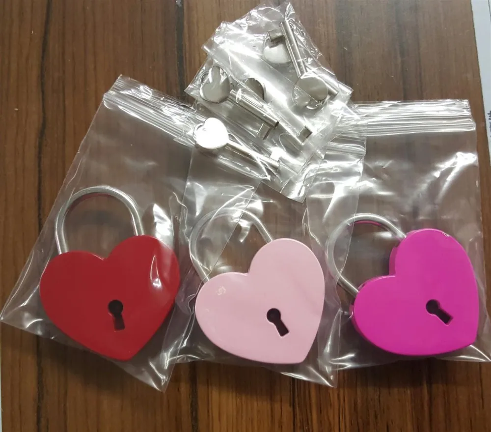 Factory Direct Sale Colorful Love Heart Shaped Padlock For Gift Love