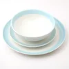 Round Custom Design Hand Painted Blue Ceramic Stoneware Dinnerware Tableware Plates Service Sets