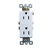 White PC Plate Panel USB Wall Switch Socket, 15A AC Decorate Duplex Receptacle