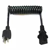 Custom USA spiral power cord cable NEMA 5-15P plug to IEC 320 C13 female with PU PUR TPU TPE PVC jacket mains leads CE RoHS