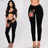 high quality women urban wear jeans elastic washed ripped denim mills female garments long pants