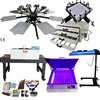 8 color 8 station Screen Printer Plate Type and Cloths Printer Usage silk screen printing printer printing press machines