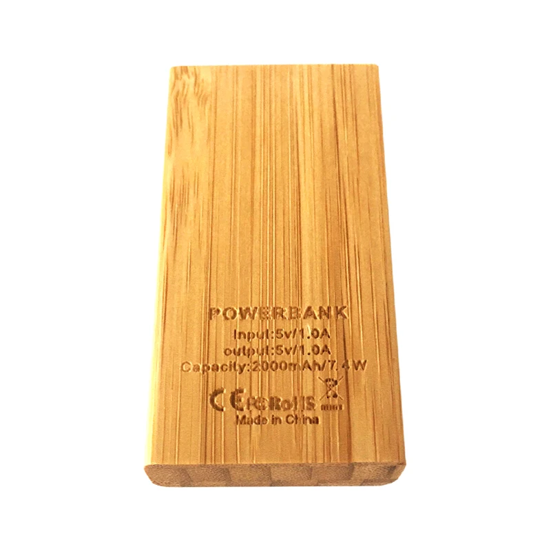 2019 Newest top sales promotion gift wood mobile power bank ,2000mah mini size portable charger