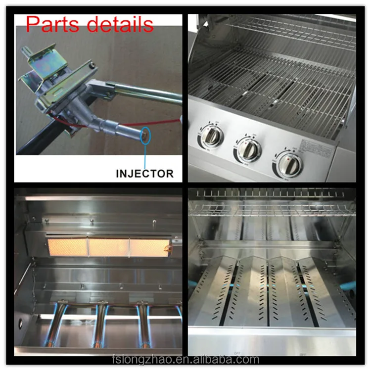 3 Burners+side Burner Gas Grill BBQ Grill With CE Approval