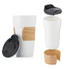 Custom ceramic mini cup ceramic travel coffee camping mug white sublimation with silicon lid manufacturer and no handle