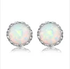 TZ0355 Huilin High-end Jewelry S925 Sterling silver gemstone earring round treasure opal 925 silver stud Earring wholesale