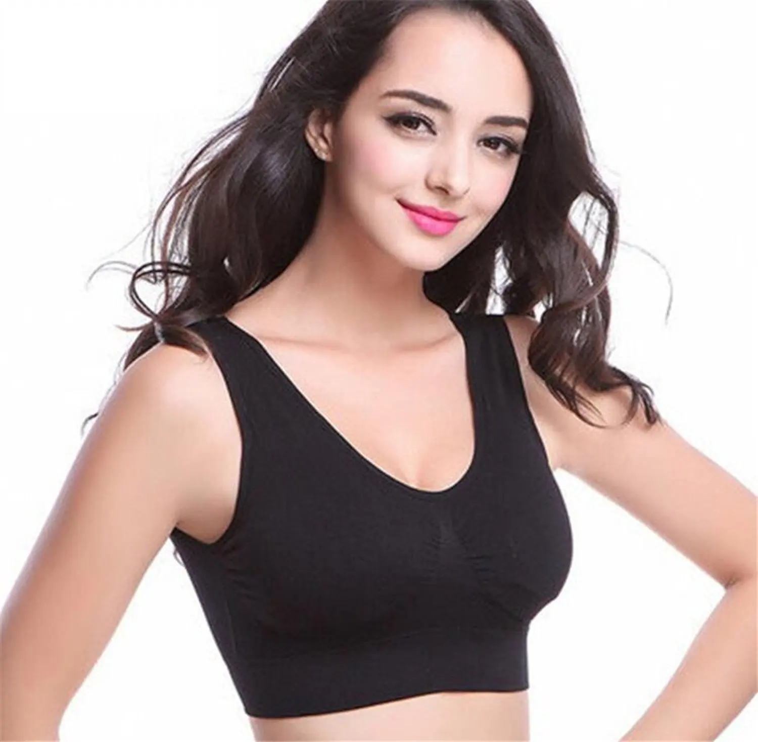 Allonly Women Sports Bra Vest No rims Yoga Seamless Underwear Adjustment