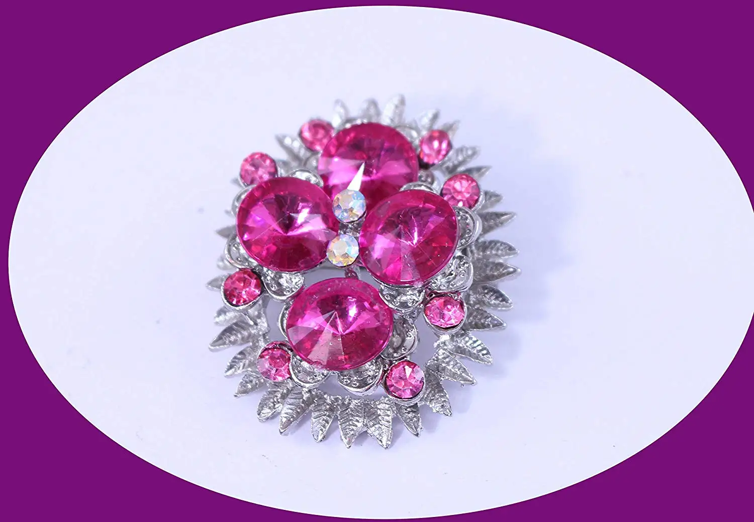 Vintage Rhinestone Brooch Pink Ravioli Rhinestones AB Crystals In Silver Tone Metal Vintage Crystal Brooch Vintage Jewelry Costume Jewelry