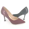 High quality Crocodile skin Tapered material Pointed toe Pump Dress Cup heel Lacquer heel Women High Heel Shoes