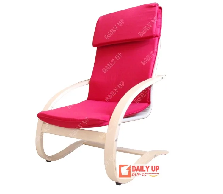 Hot Sale Wooden Leisure Chair With Headrest Padded Cushion Sled Frame Bentwood Chair For Bedroom Living Room Hotel Lounge
