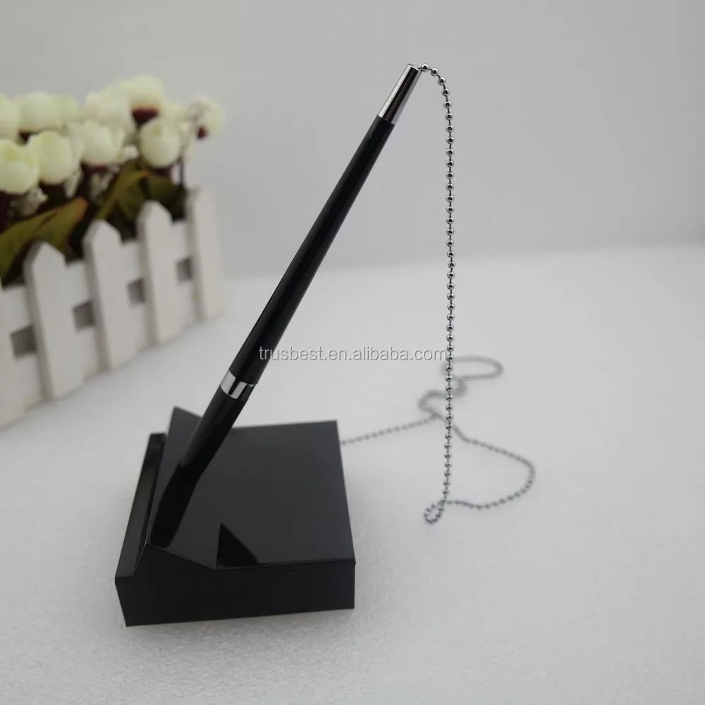 Sostegno per Penna con Catena Nero Penna a Sfera