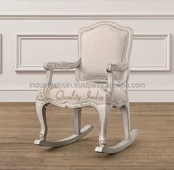 French Style White Color Rocking Chair Antique French Style White Color Rocking Chair