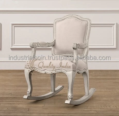French Style White Color Rocking Chair Antique French Style White Color Rocking Chair