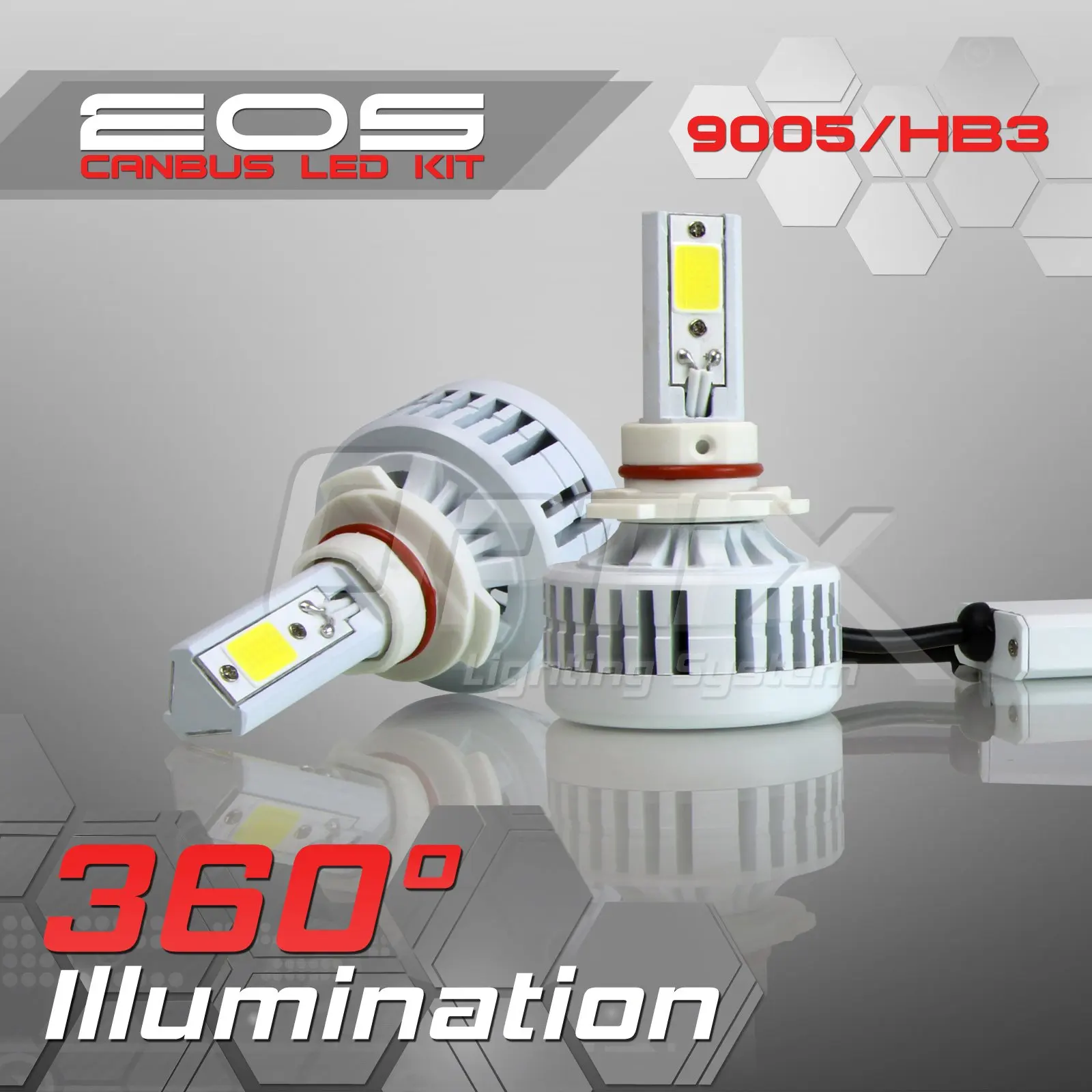 Optix 80W 8000LM LED Headlight Conversion Kit - 9005 HB3 High Beam Bulbs - 6000K 6K Diamond White - Premium Epistar COB Chip - Canbus Chip Error Free No Flicker Plug and Play Design