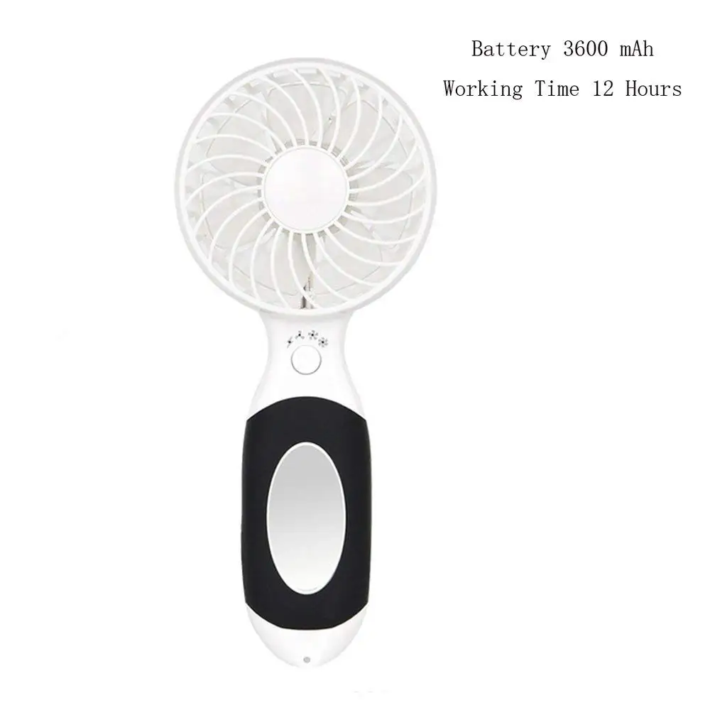 USB Table Desk Personal Fan Mini Fan Small Rechargeable 3600mAh Battery Student Hostel Office Mute Portable USB Outdoor for Home Office Table Color : Blue