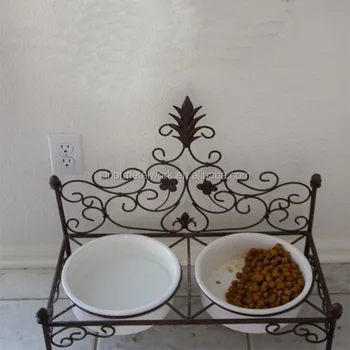 metal dog food bowl stand