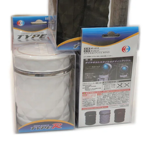 Creative Windproof Solar Energy Diamond Cut Car Ashtray With Led Light