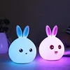 Top Selling Portable Animal Rabbit Night Silicone Bunny Light Led Lamp Kids Toy Patting Lamp