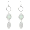 long moonstone round faceted hoop gemstone paved disc worn silver drop earrings
