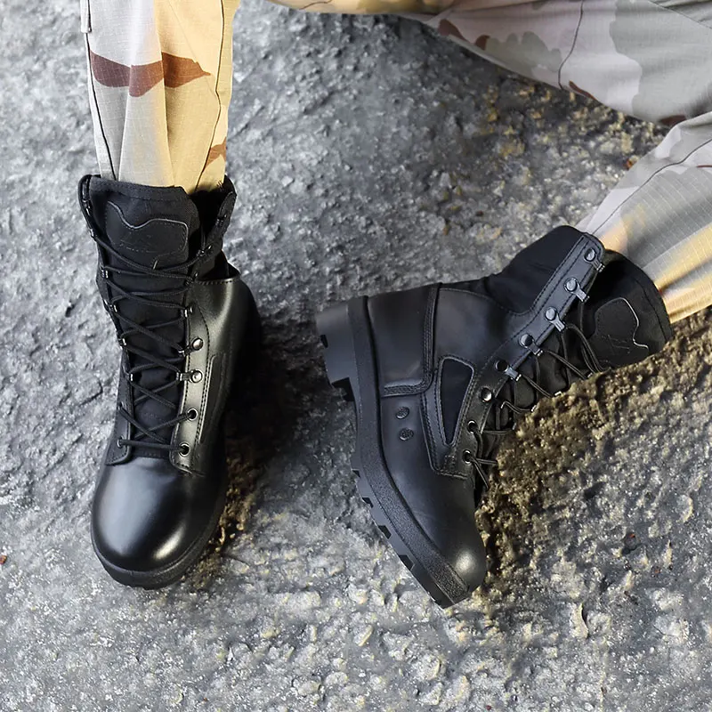 Topsion Men Women Used High Ankle American Tactical Army Shoes Military Combat Canvas Boots