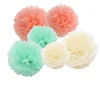 12pcs Big Size Cream Mint Peach Tissue Paper Pom poms, Outdoor Decoration, Tissue flowers for Wedding Christmas Party