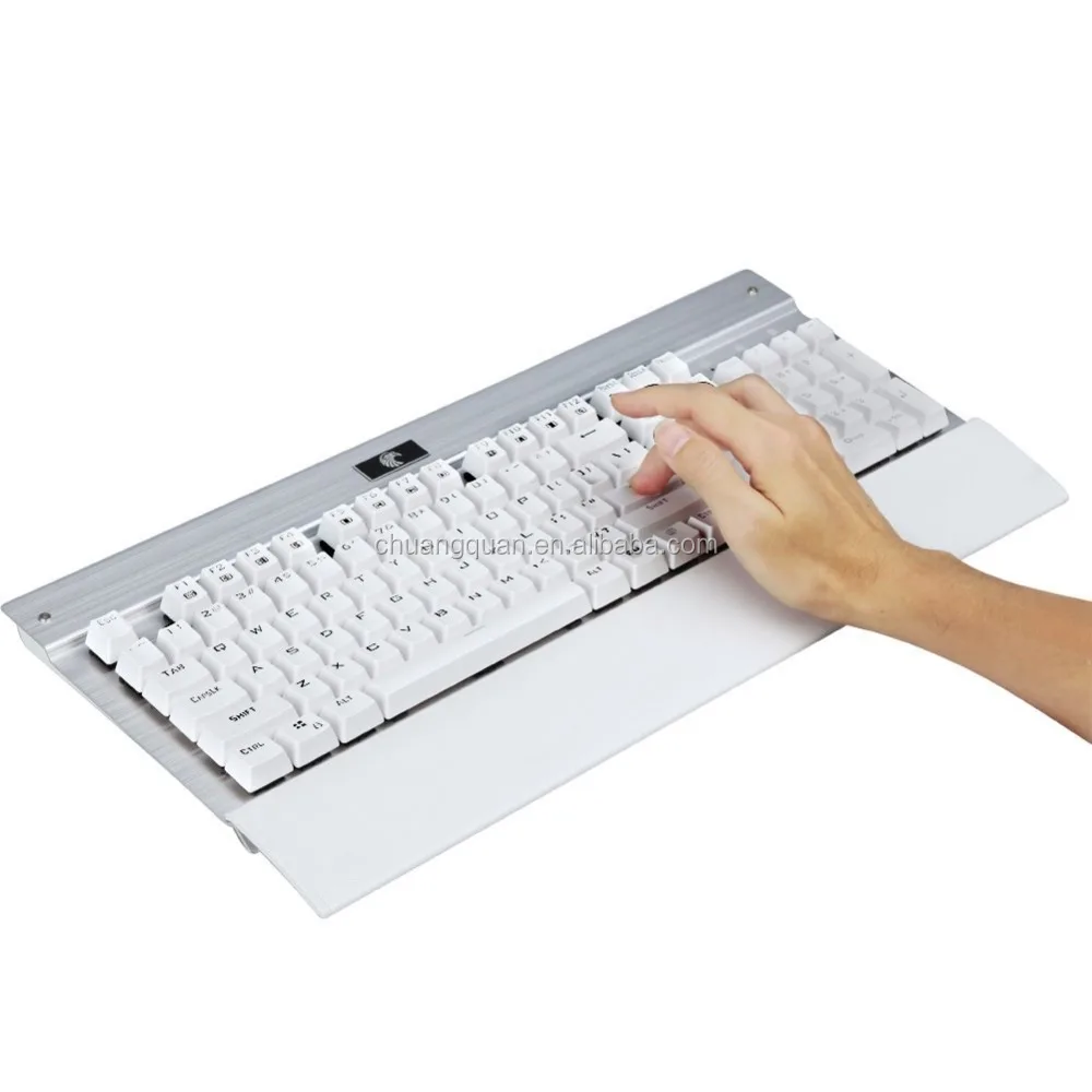 Professional Wired Metal Cover Mechanical Keyboard With White Backlit