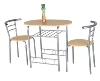 save space 3 pieces cheap iron wood dining table and chair breakfast set dining room furniture