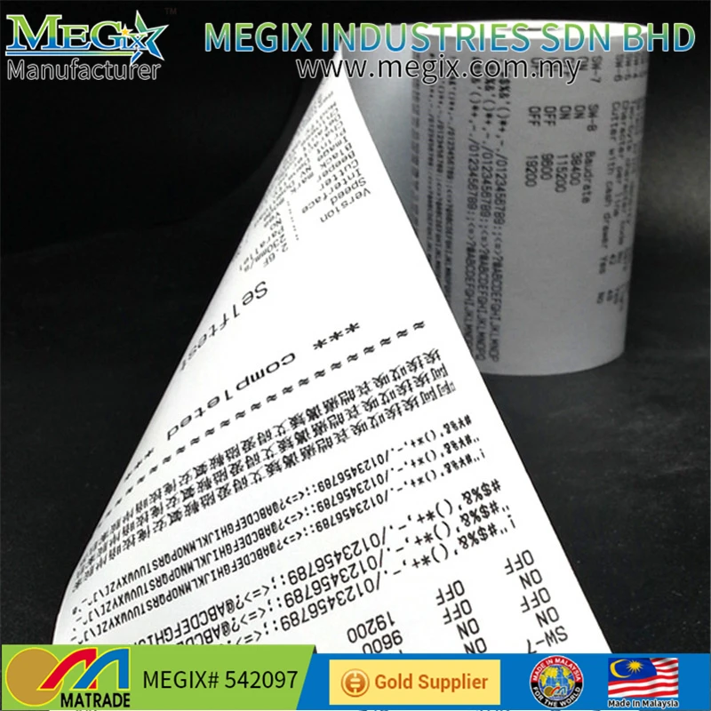 Made In Malaysia Extra White Dark Image 80 X 80 Thermal Paper Roll