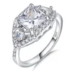 Angel Eye Silver Color Cubic Zirconia Ring for Female Fashion Popular Rhinestone Engagement Rings for Women Jewelry