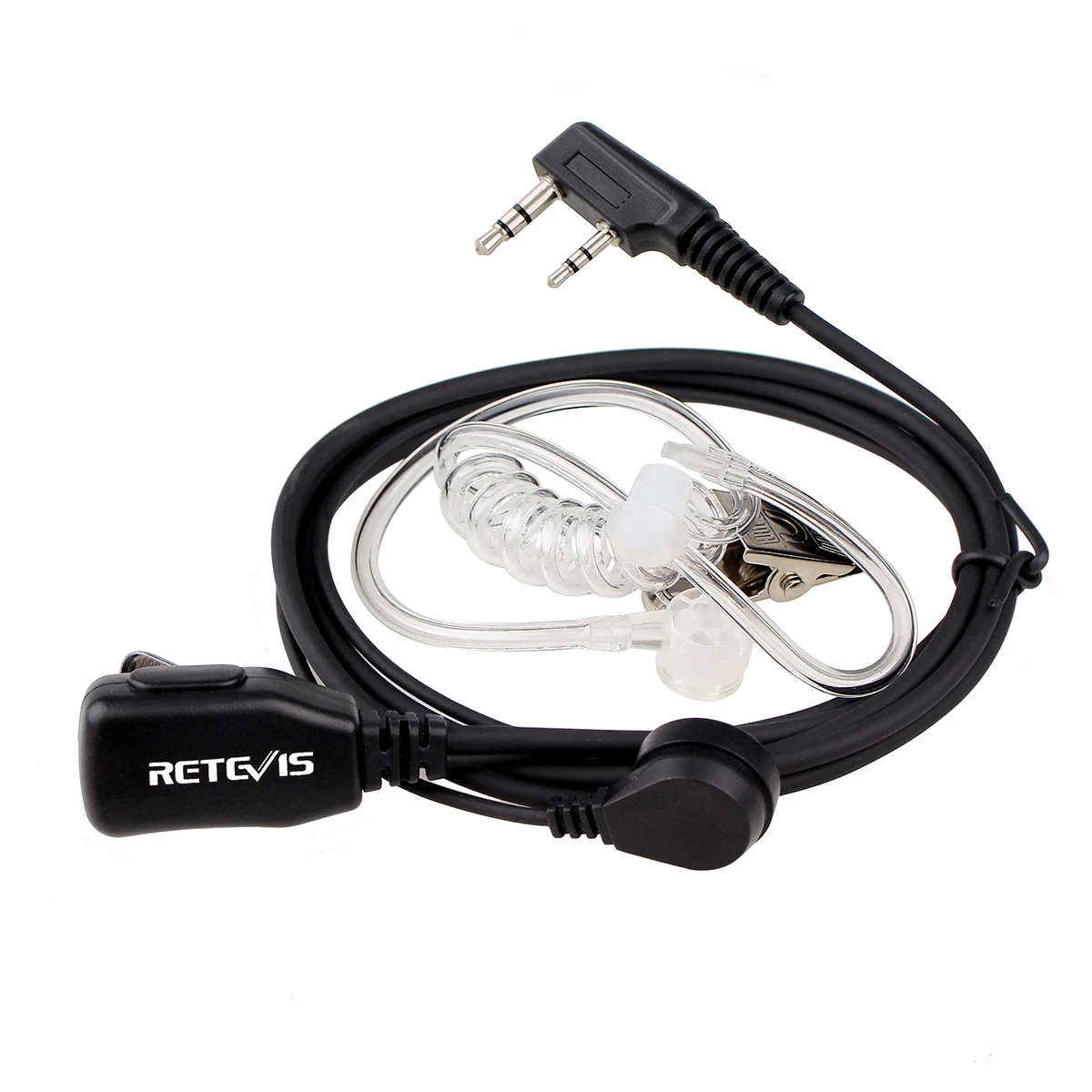 2Pin PTT Mic Earpiece Headset for Baofeng Retevis H777 Kenwood TYT HYT Radios US