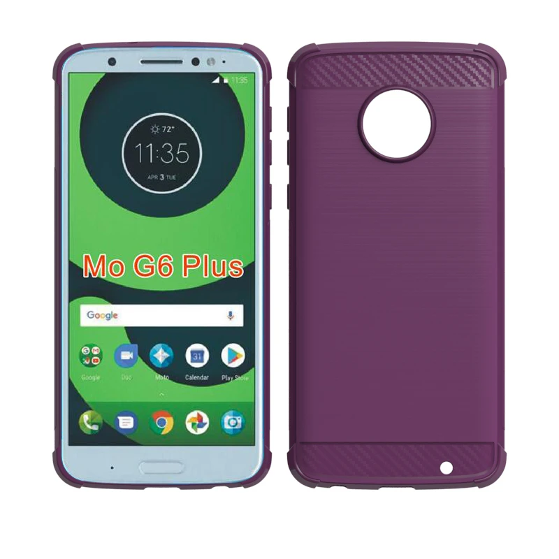 newstyle Carbon Fiber Cover soft Tpu Brushed case For Motorola moto G6 Plus