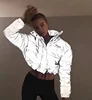 X87447B women winter jacket ladies Reflective short warm jacket coat