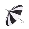 22"*16K Hand Open 4 Colors White/Black Stripes Pagoda Umbrella Straight Umbrella