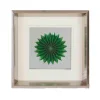 Modern Green Color Laser Paper Shadow Box With Glass Cover Wall Art Frames
