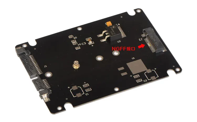 SSD to 2.5 SATA Adapter Card Case F8P8 Black B M key Socket 2 M.2 NGFF SATA 
