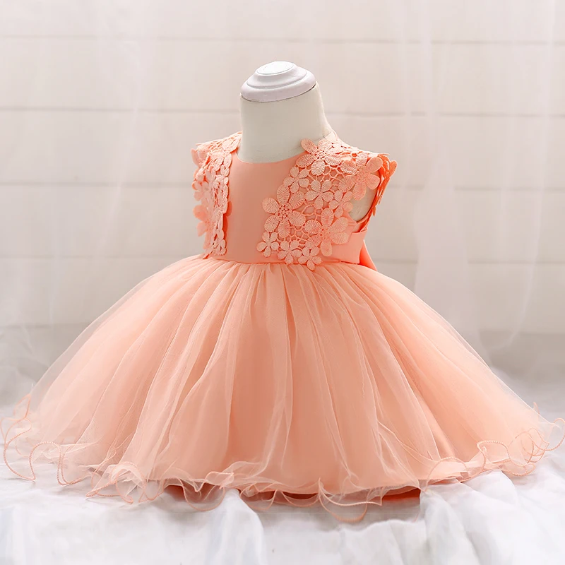 New Design Kids Clothes Little 3 Year Old Girl Lace Birthday Party