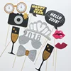 NEW YEAR photo booth party props with glitter