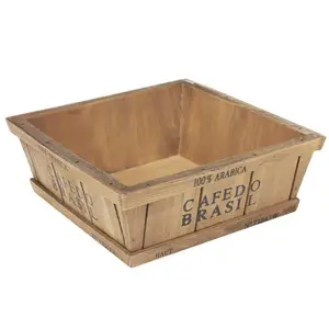 Manufacture Price Coffee Themed Decorative Wooden Storage Display Box for Flowers Plants Jewelry Supplies
