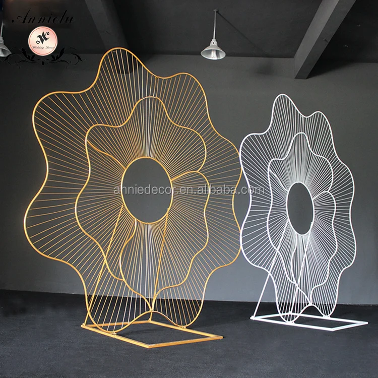 Wedding Party Decoration Backdrop, Newly-design LED Light Rose Shaped Iron Backdrop