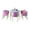 nordic ins modern simple leisure dining room milk tea shop hotel cloth art sofa chair marble table