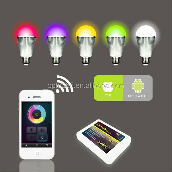 Factory Direct Sales Milight 1pcs RGBW Wifi LED Bulb 9W Mi light E27 LED Bulb AC86-264V 16Million Color Wifi LED Bulb