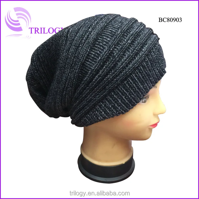 Men Women Branded Baggy Beanie Oversized Slouchy Ski Cap Knitted Hat ...