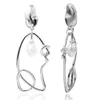 Delicate Glossy Circles Knot Geometry Earrings Tiny Pearl Dangle Big Hoop Face Shape Earrings Personalized Jewelry for Women