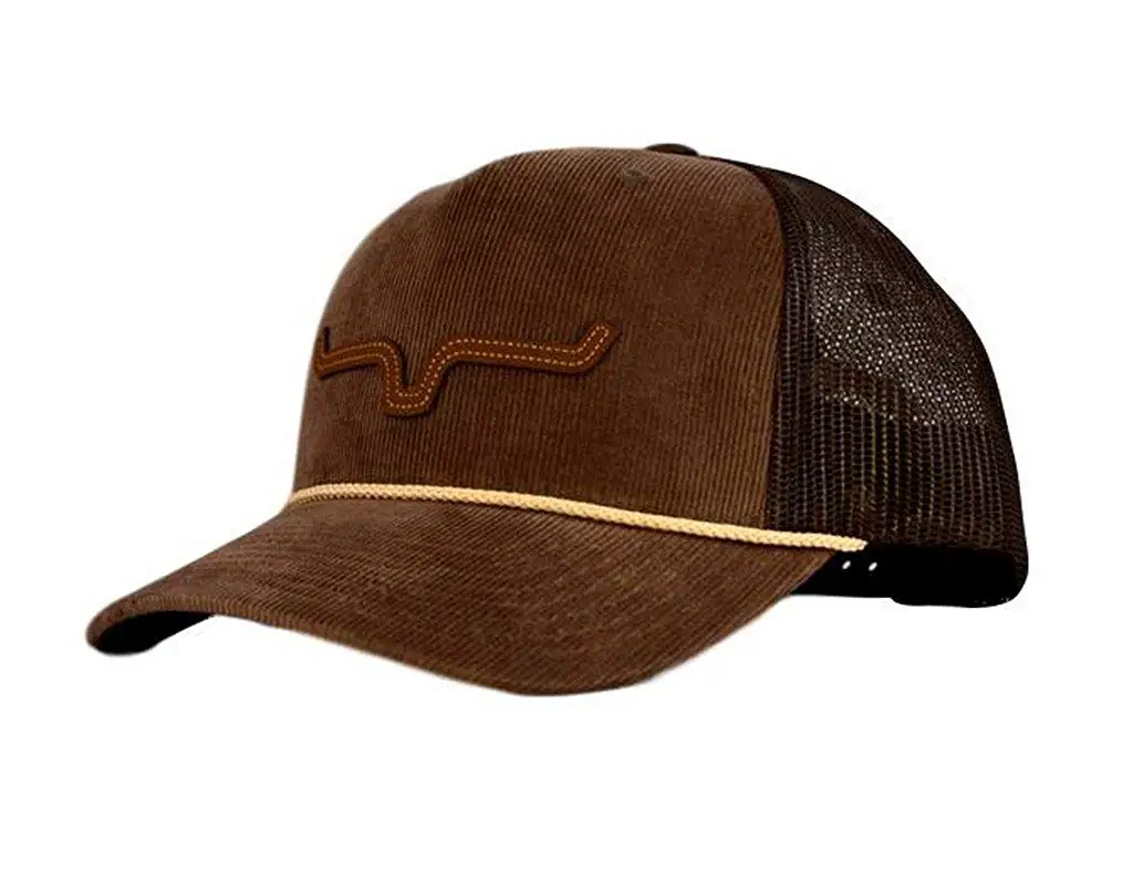 Hothead Wide Brim Sun Visor Hat in Dark Brown Corduroy