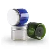 Cobalt Blue Low Profile 4 Oz Jars PET Plastic Empty Cosmetic Containers, Black Caps, Sugar Scrub, Powder, Body Cream, Lotion