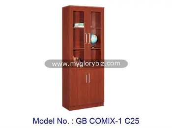 New Wooden Bookshelf With Door Modern Design Furniture In Mdf