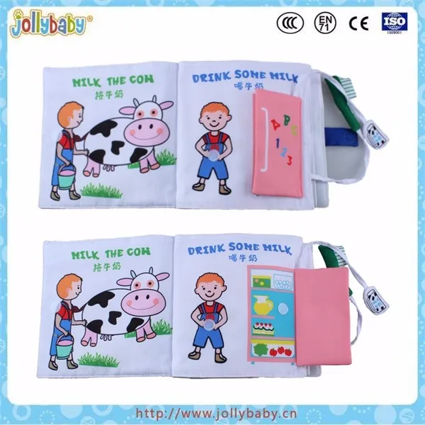 Interactive soft books educational toys the goodnight cubic fabric cloth book